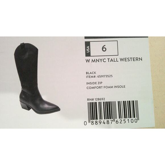 Madden NYC Cowboy Western Black Boots Women's 6 - Picture 8 of 8